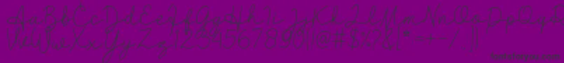 フォントClarisa – 紫の背景に黒い文字
