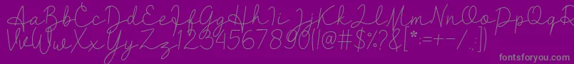 Clarisa-Schriftart – Graue Schriften auf violettem Hintergrund