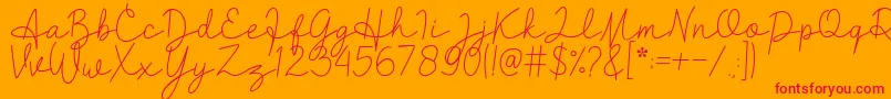 Clarisa Font – Red Fonts on Orange Background