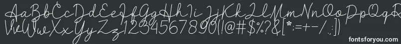 Шрифт Clarisa – белые шрифты на чёрном фоне