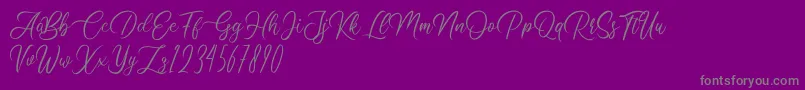 Clarissa-Schriftart – Graue Schriften auf violettem Hintergrund