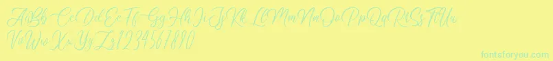 fuente Clarissa – Fuentes Verdes Sobre Fondo Amarillo