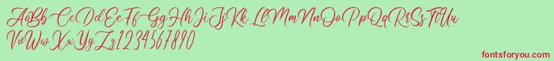 Clarissa Font – Red Fonts on Green Background