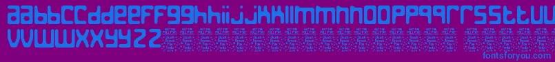 JedthDemo-fontti – siniset fontit violetilla taustalla