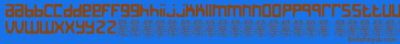 JedthDemo-Schriftart – Braune Schriften auf blauem Hintergrund