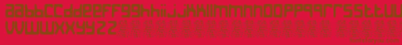 JedthDemo-Schriftart – Braune Schriften auf rotem Hintergrund