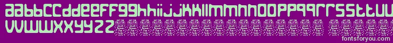 JedthDemo-fontti – vihreät fontit violetilla taustalla