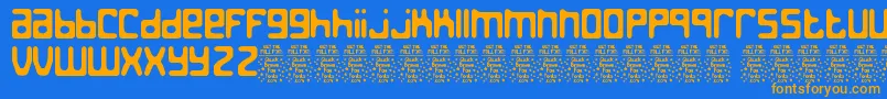 JedthDemo Font – Orange Fonts on Blue Background