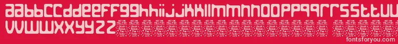 JedthDemo-fontti – vaaleanpunaiset fontit punaisella taustalla