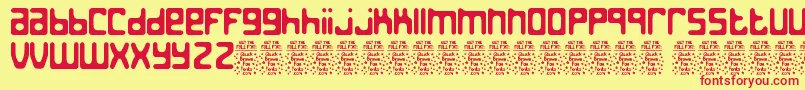 JedthDemo Font – Red Fonts on Yellow Background