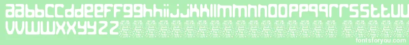 JedthDemo-Schriftart – Weiße Schriften auf grünem Hintergrund