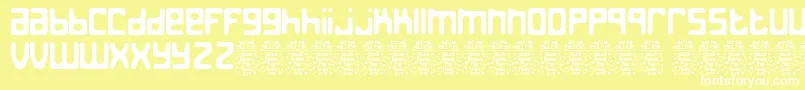 Шрифт JedthDemo – белые шрифты на жёлтом фоне