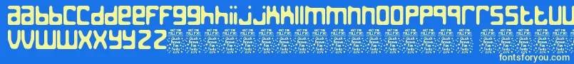 JedthDemo-Schriftart – Gelbe Schriften auf blauem Hintergrund