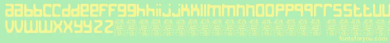 JedthDemo-fontti – keltaiset fontit vihreällä taustalla