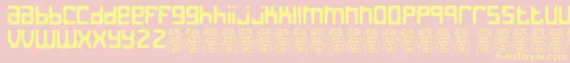 Шрифт JedthDemo – жёлтые шрифты на розовом фоне