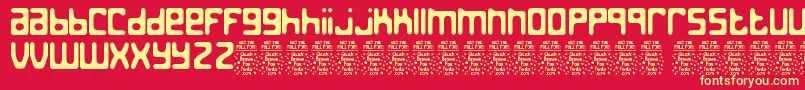 JedthDemo Font – Yellow Fonts on Red Background