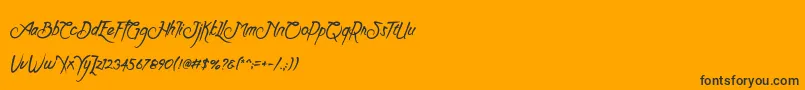 Clarraph Script Personal Use-Schriftart – Schwarze Schriften auf orangefarbenem Hintergrund