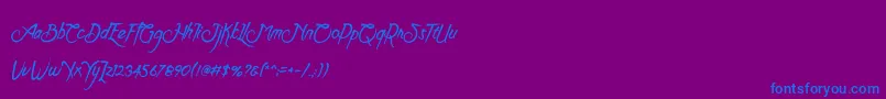 Clarraph Script Personal Use Font – Blue Fonts on Purple Background