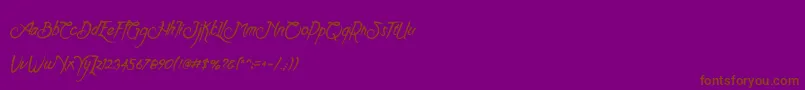 Clarraph Script Personal Use Font – Brown Fonts on Purple Background