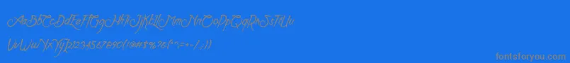 Clarraph Script Personal Use-Schriftart – Graue Schriften auf blauem Hintergrund