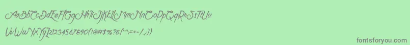 Clarraph Script Personal Use-Schriftart – Graue Schriften auf grünem Hintergrund