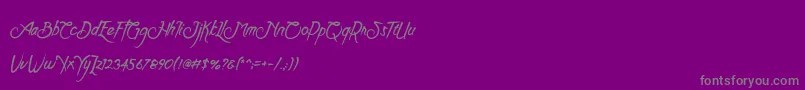 Clarraph Script Personal Use-Schriftart – Graue Schriften auf violettem Hintergrund