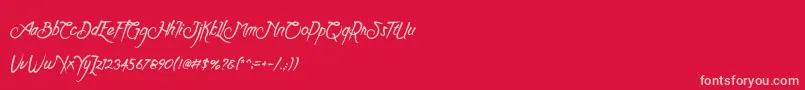 Clarraph Script Personal Use Font – Pink Fonts on Red Background
