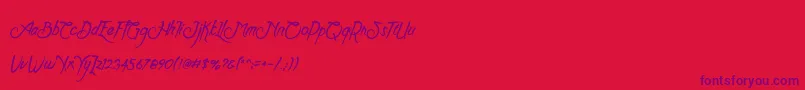 Clarraph Script Personal Use-Schriftart – Violette Schriften auf rotem Hintergrund