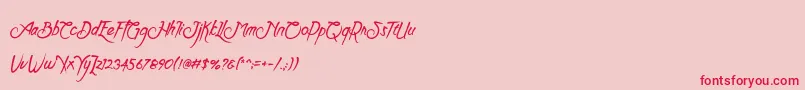 Clarraph Script Personal Use Font – Red Fonts on Pink Background