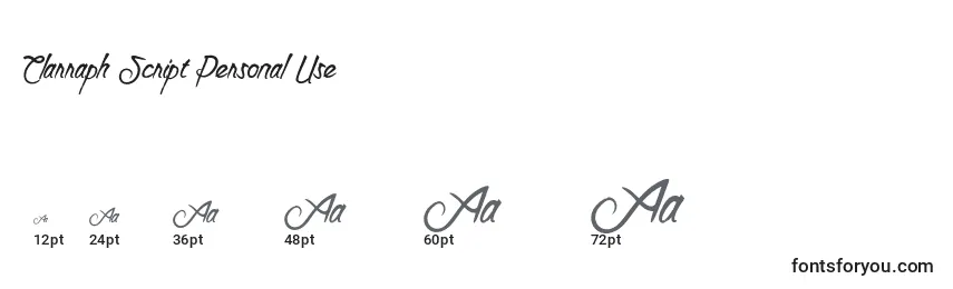 Clarraph Script Personal Use Font Sizes