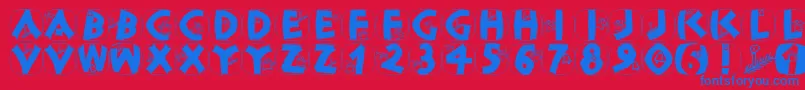 CLASCX   Font – Blue Fonts on Red Background