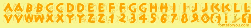 CLASCX   Font – Orange Fonts on Yellow Background