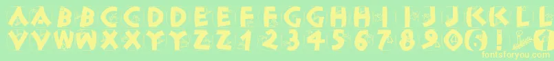 CLASCX   Font – Yellow Fonts on Green Background