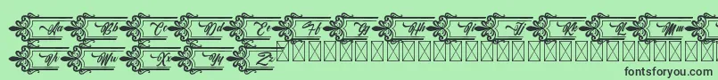 フォントClasicalderibbon – 緑の背景に黒い文字