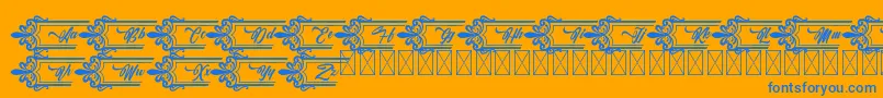 Clasicalderibbon Font – Blue Fonts on Orange Background