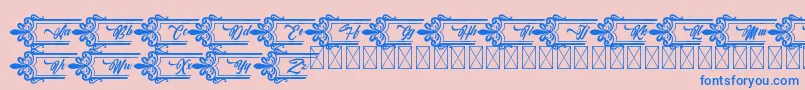 Clasicalderibbon Font – Blue Fonts on Pink Background