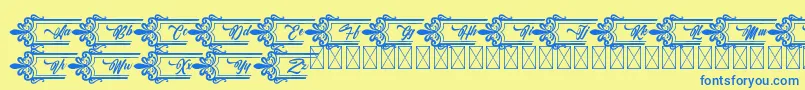 Clasicalderibbon Font – Blue Fonts on Yellow Background