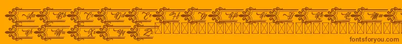 Clasicalderibbon Font – Brown Fonts on Orange Background