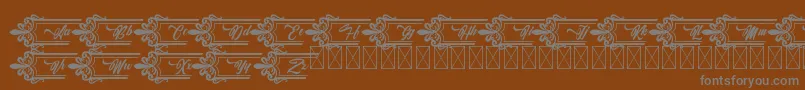 Clasicalderibbon Font – Gray Fonts on Brown Background