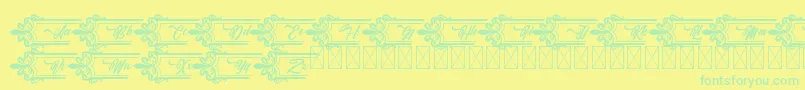 Шрифт Clasicalderibbon – зелёные шрифты на жёлтом фоне