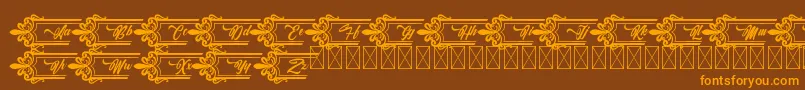 Clasicalderibbon Font – Orange Fonts on Brown Background