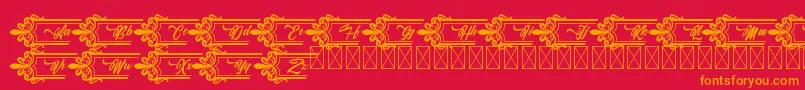 Clasicalderibbon Font – Orange Fonts on Red Background