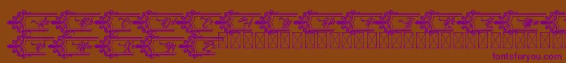 Clasicalderibbon Font – Purple Fonts on Brown Background