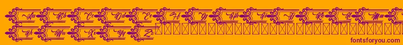 Clasicalderibbon Font – Purple Fonts on Orange Background