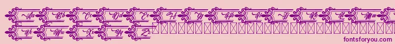 Шрифт Clasicalderibbon – фиолетовые шрифты на розовом фоне