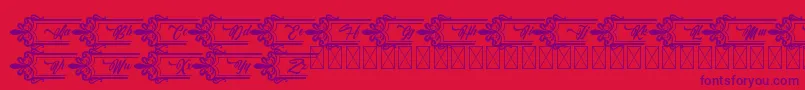 フォントClasicalderibbon – 赤い背景に紫のフォント