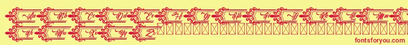フォントClasicalderibbon – 赤い文字の黄色い背景