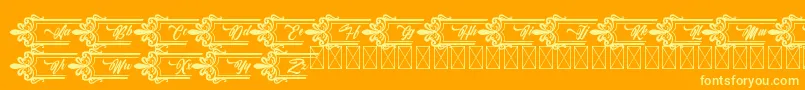 Clasicalderibbon Font – Yellow Fonts on Orange Background