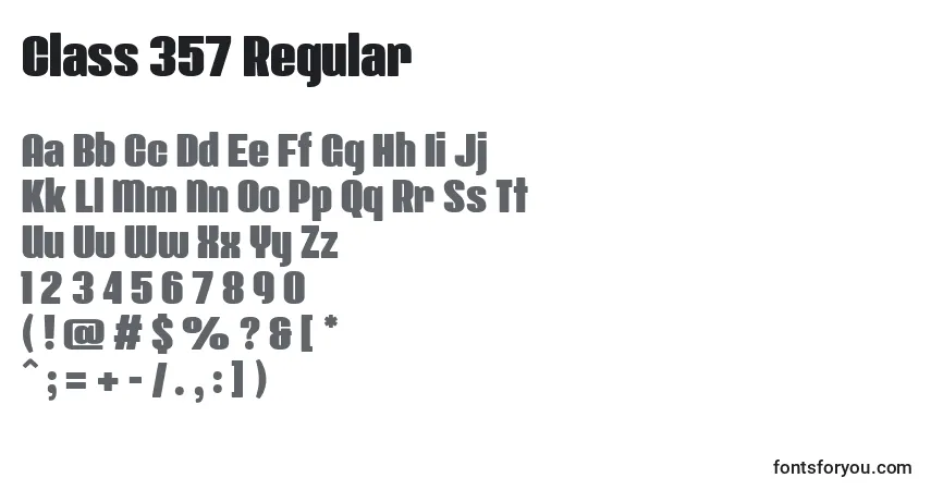 Шрифт Class 357 Regular – алфавит, цифры, специальные символы