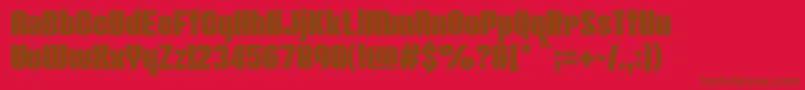 Class 357 Regular-Schriftart – Braune Schriften auf rotem Hintergrund